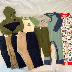 Bundle of ELEVEN Baby Boy Fall & Winter Pieces 12, 18, and 24 Month